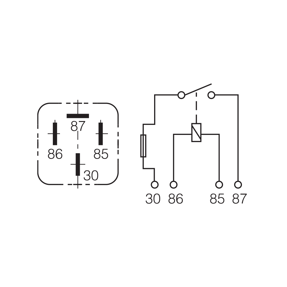 Narva 12V 30A 4 PIN FUSED RELAY