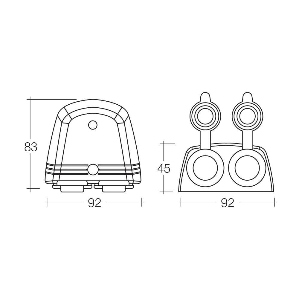 Narva | Heavy-Duty Surface Mount Accessory/Dual USB Sockets