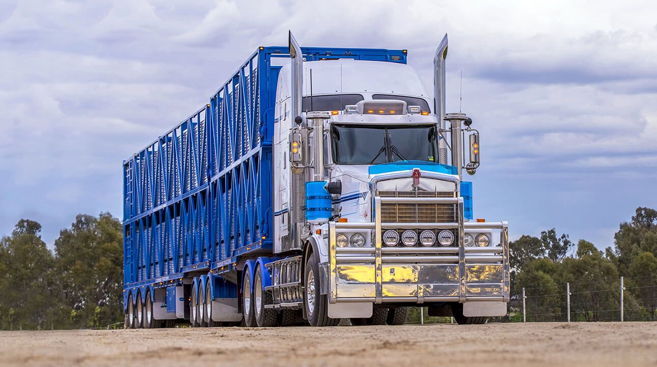 Road train long haul truck with Silver Ultima 215 MK2 LED driving lights on chrome bull bar