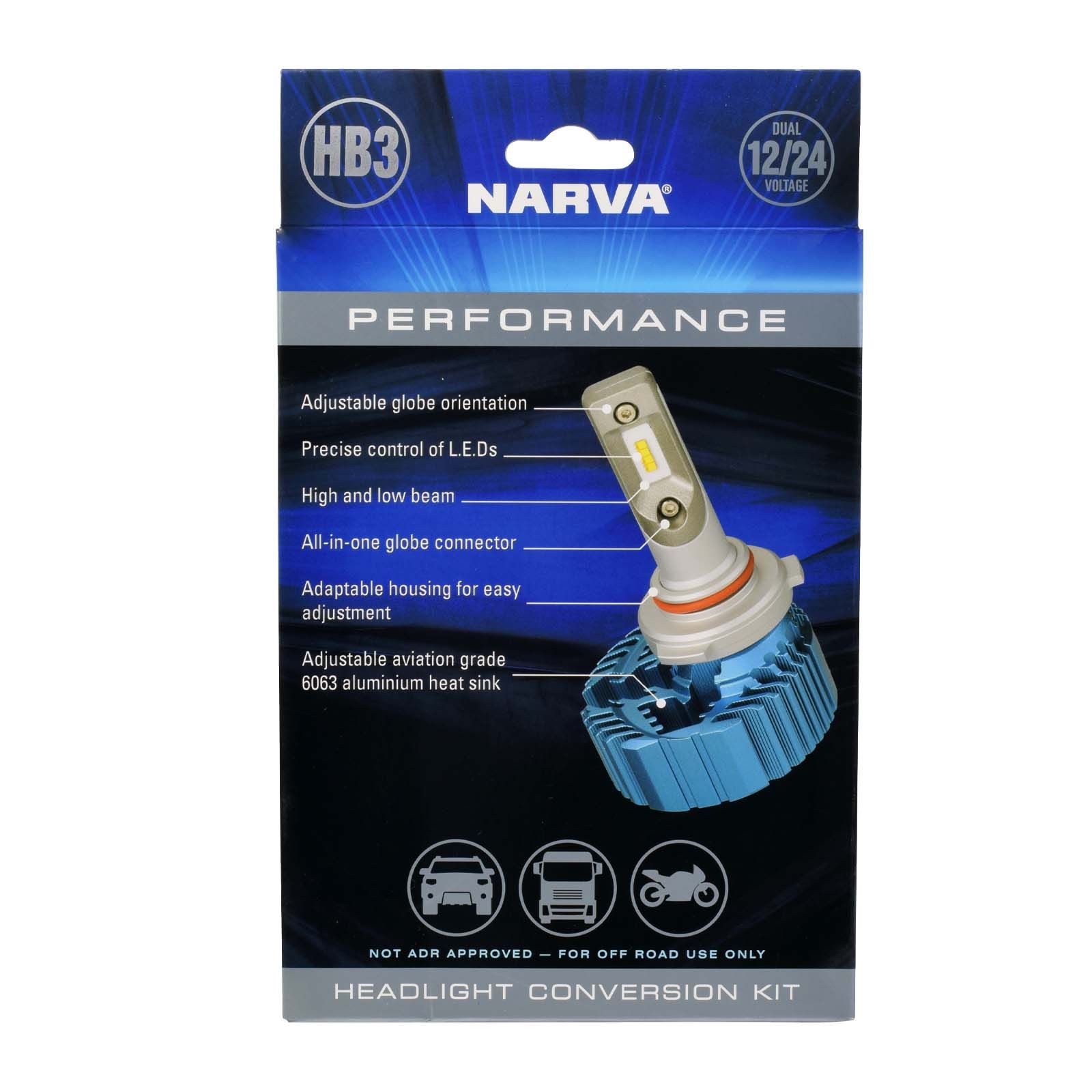 HB3 HB4 NARVA 24W 12-24V 6500K Kit de bombillas LED - 180383000 -  Tecnología alemana - France-Xenon