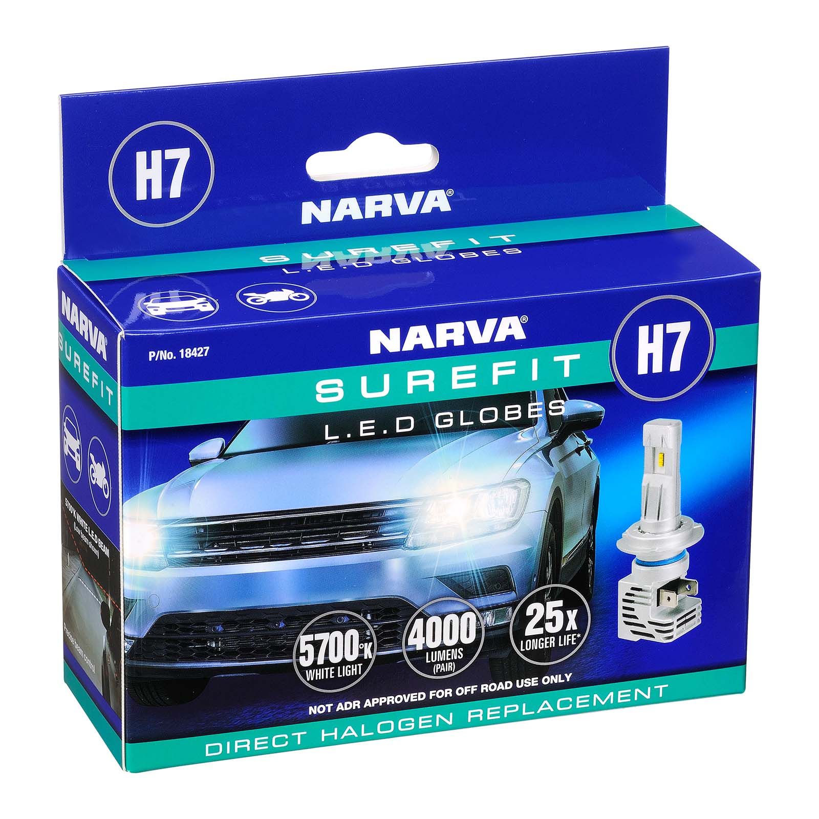 H7 NARVA 24W 12-24V 6500K LED Bulbs Kit - 180333000 - German Technology -  France-Xenon