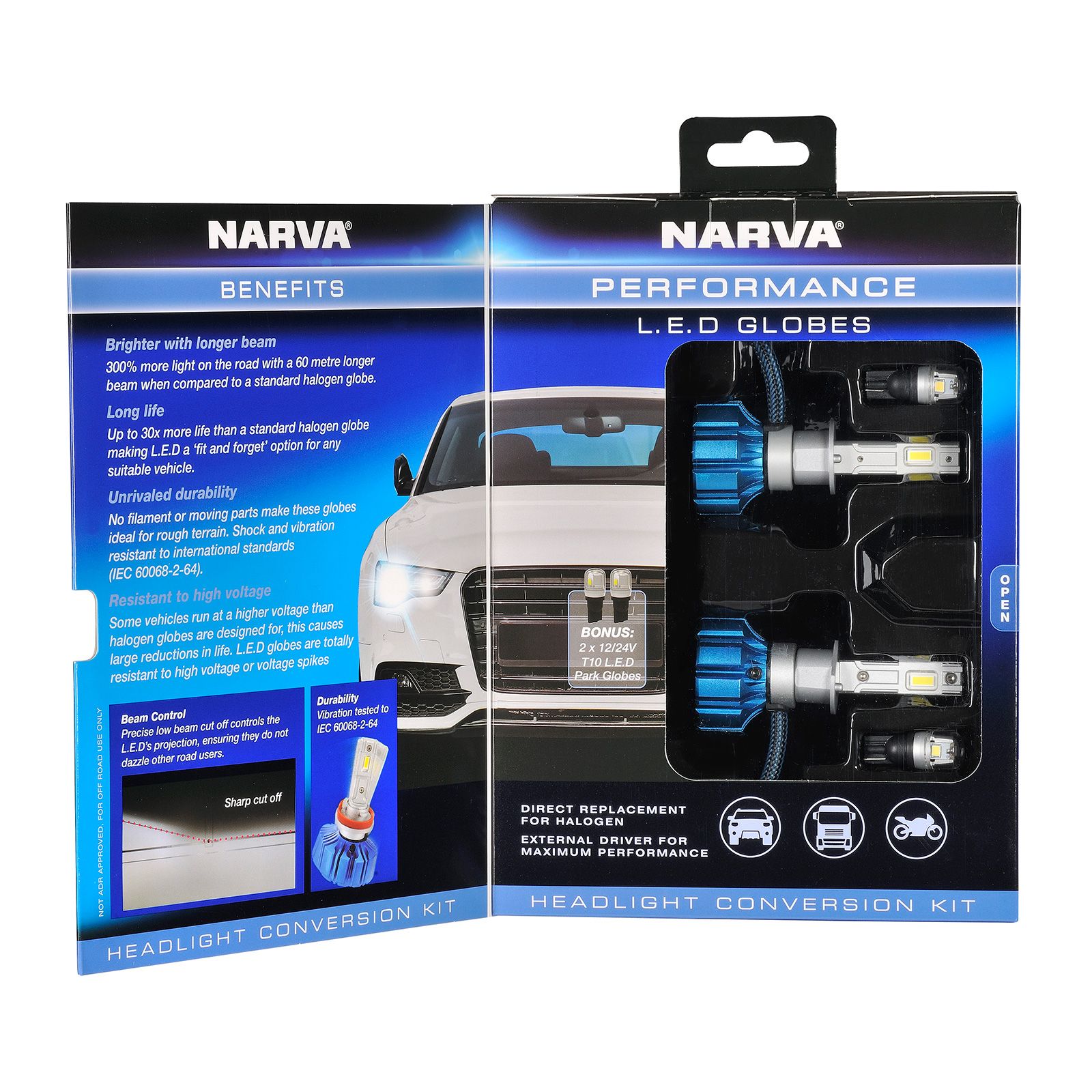 KIT AMPOLLETAS LED H1 12-24V 19W NARVA - Truck & Trailer Parts S.A.