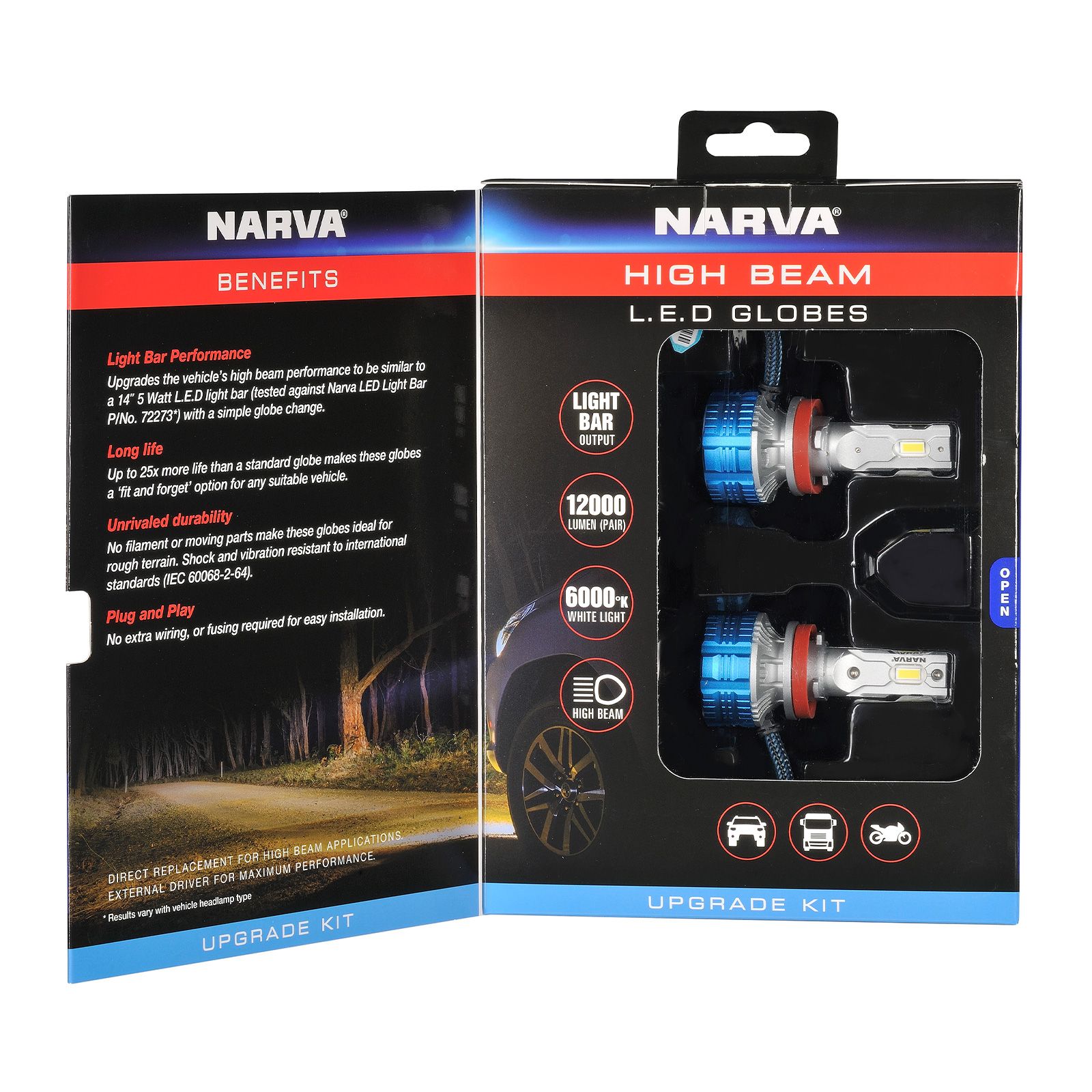 Kit Ampoules LED H11 NARVA 24W 12-24V 6500K - 180483000 - German Technology  - France-Xenon