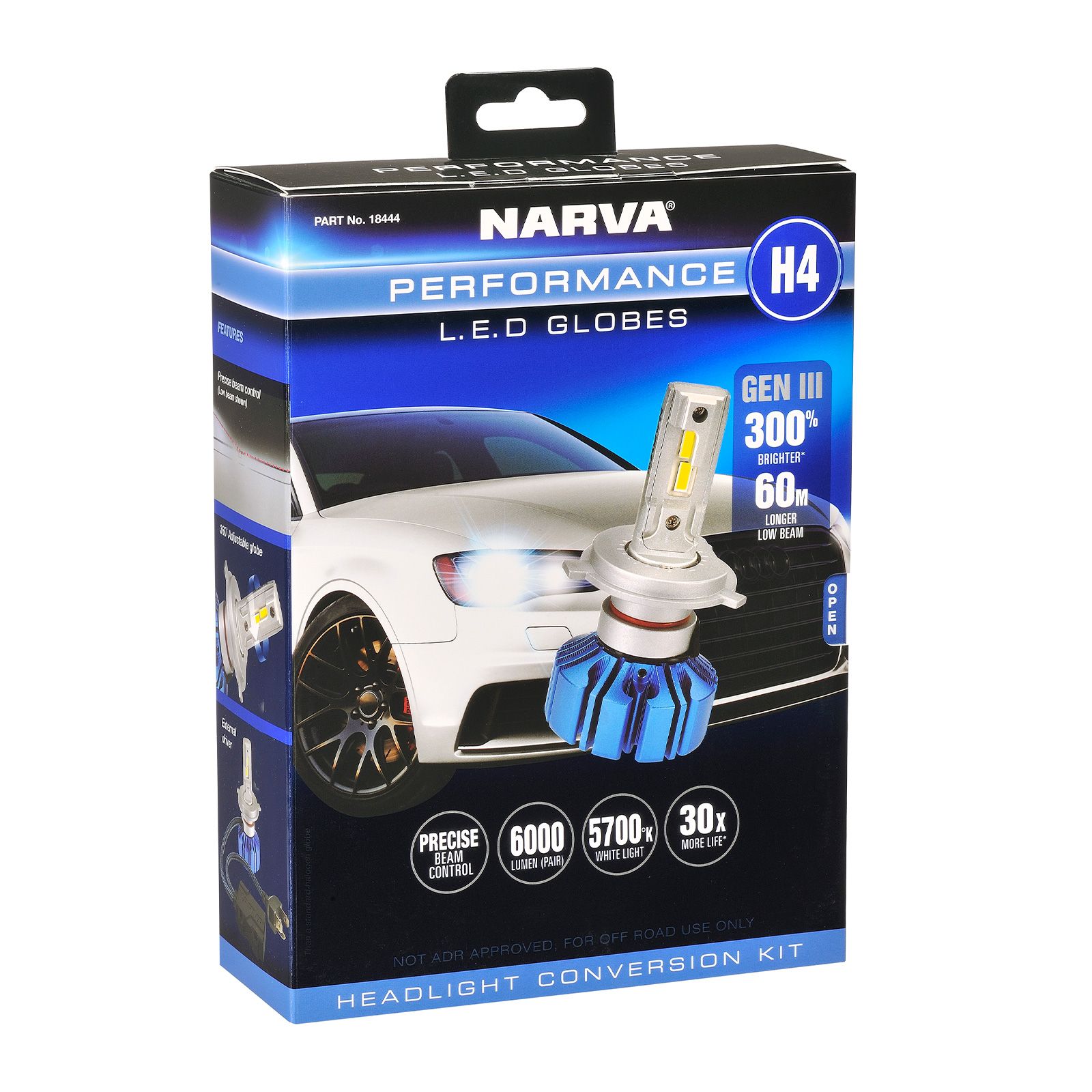 Narva H4 12 24V Gen III LED Performance Globe Kit