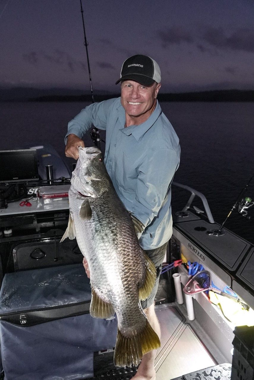 Narva LED strip lighting mounted up underneath the gunwales glows down onto the floor without shining outside and startle the fish.