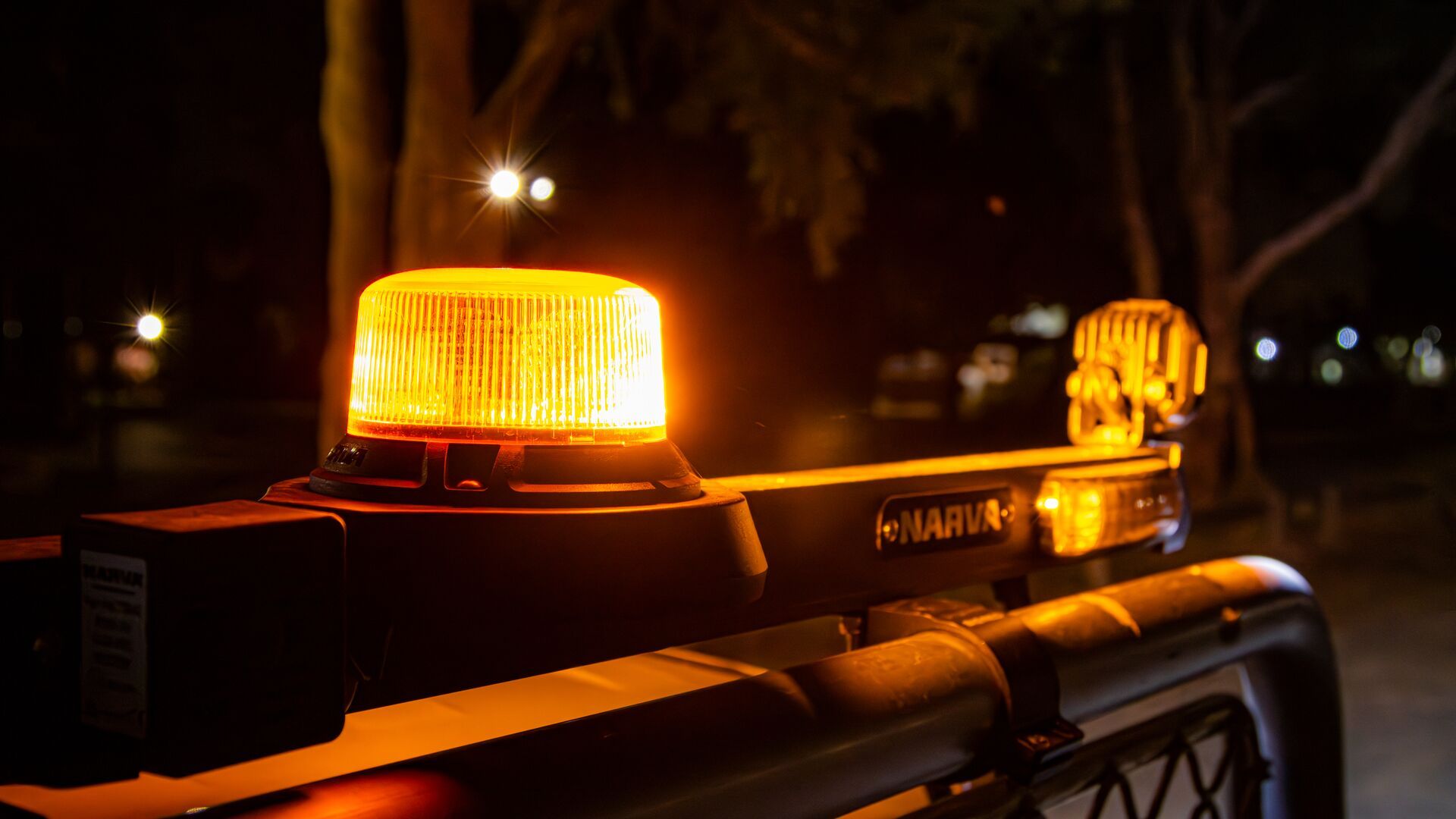 SAE Class 1 compliant warning light on a mine bar