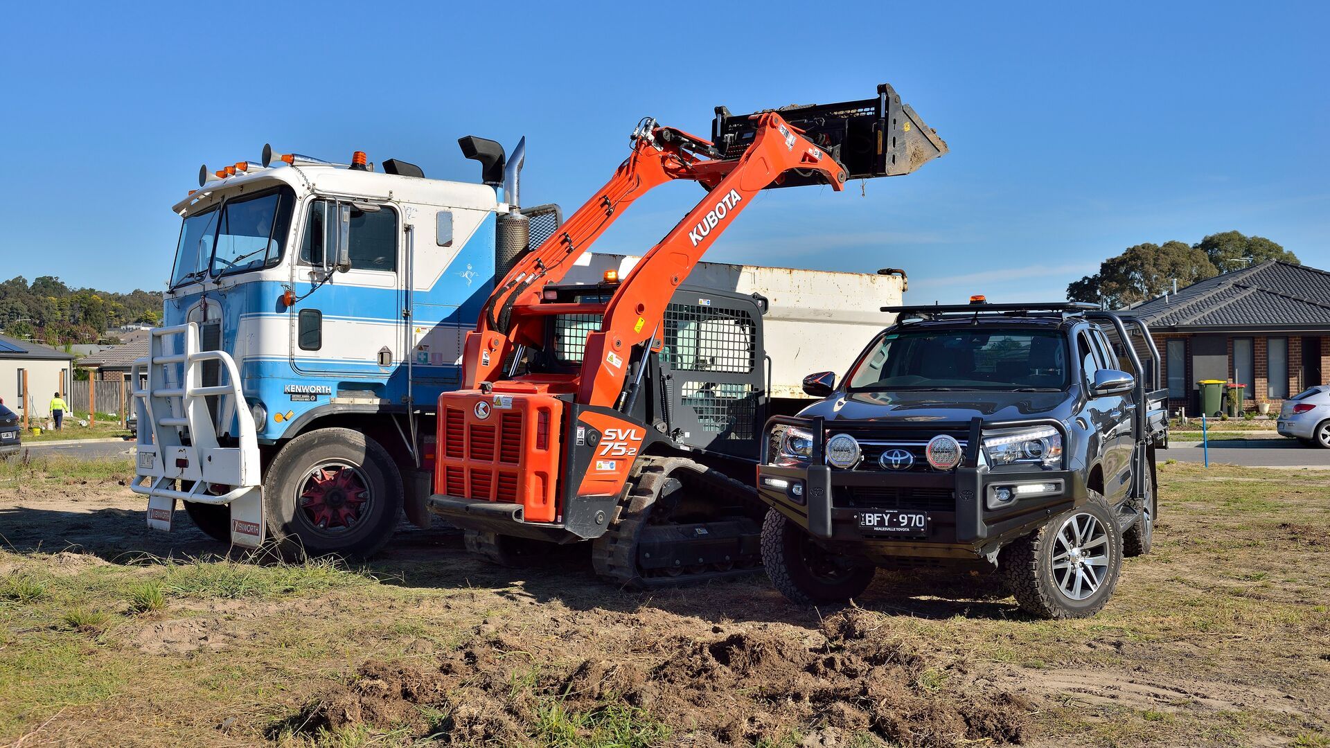 Aerotech lights on a construction site