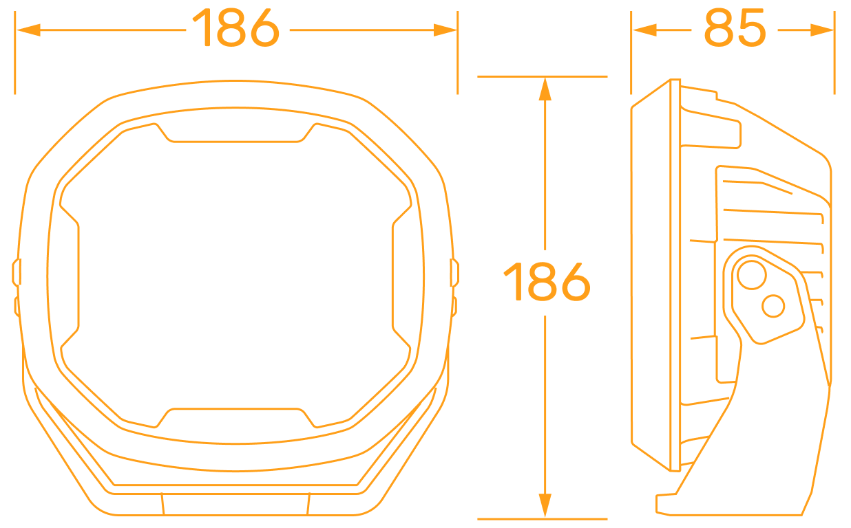 7' EX2-B DRIVING LAMP (PAIR) AMBER WHITE PL