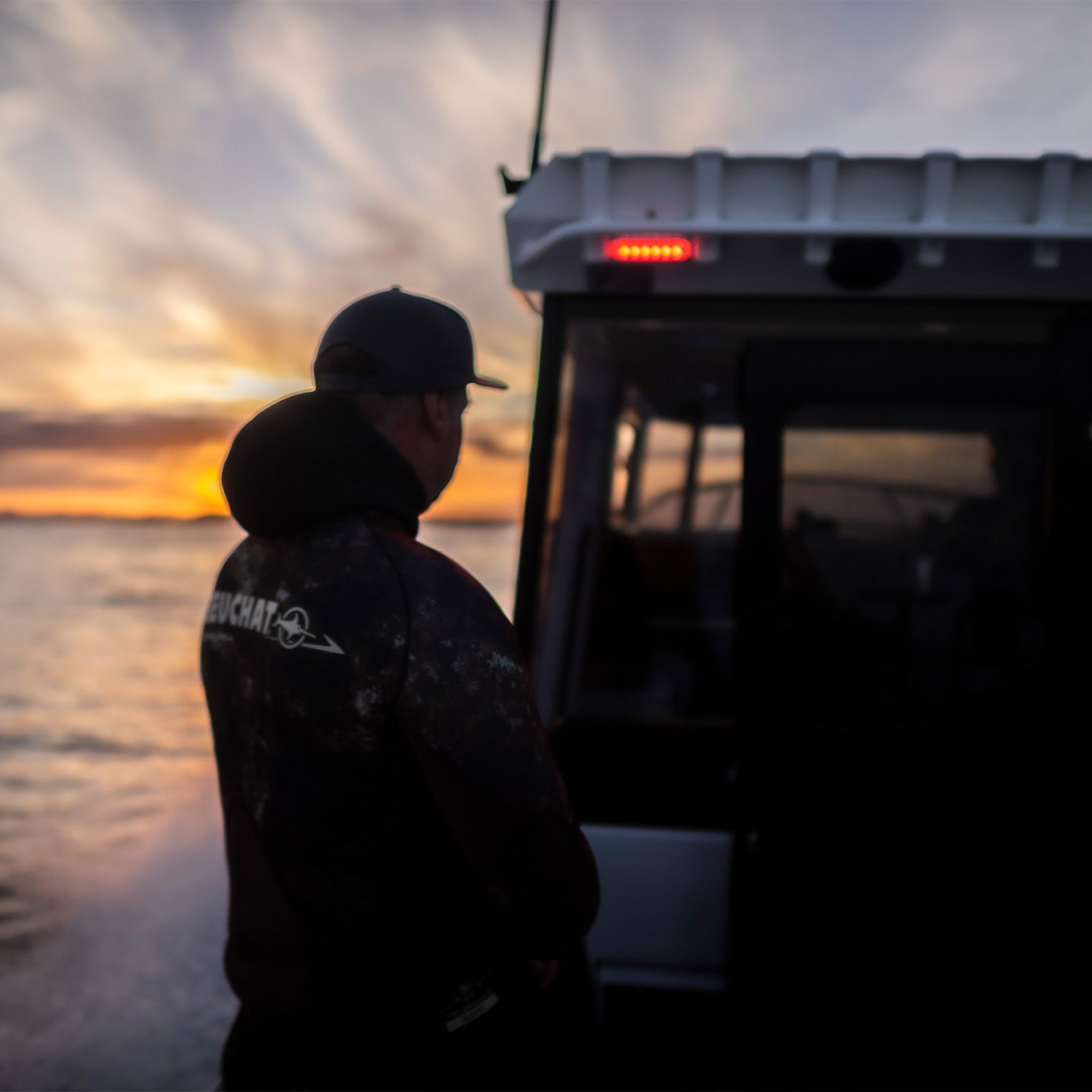 Narva LED Deck lamp with red glow on fishing boat
