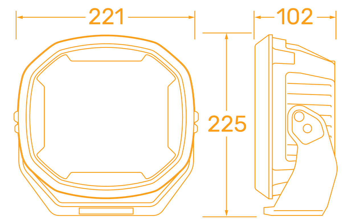 9' EX2-B DRIVING LAMP (PAIR) AMBER WHITE PL