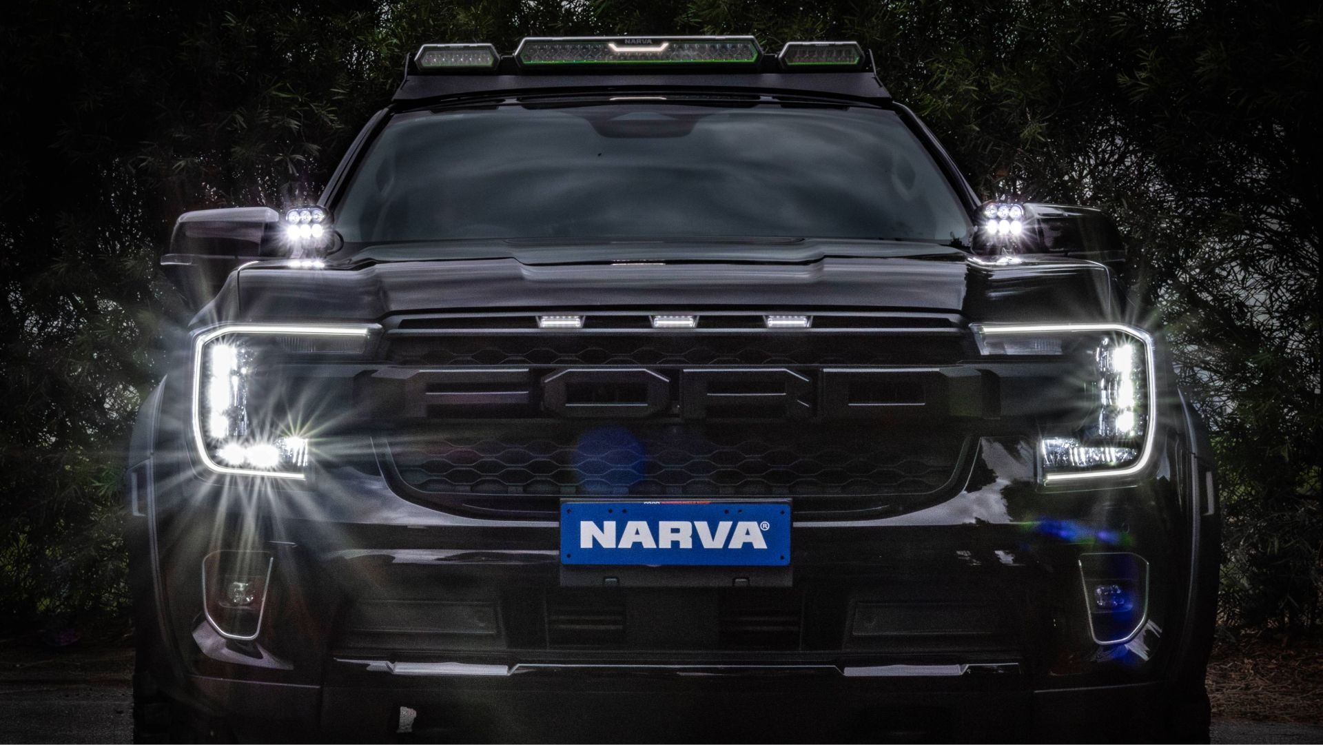 Narva Bonnet Mount Lights Installed